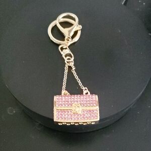 Elegant Pink and Gold Keychain